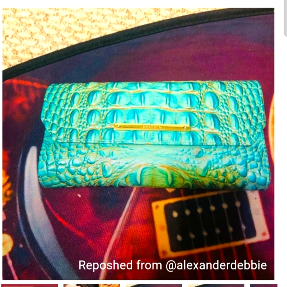 Full size teal Brahmin wallet